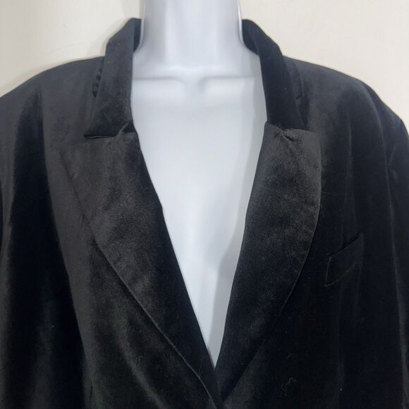 Chico's Black Velvet Blazer Special Occasion Day To Night Women Sz 3 - XL - Picture 4 of 12